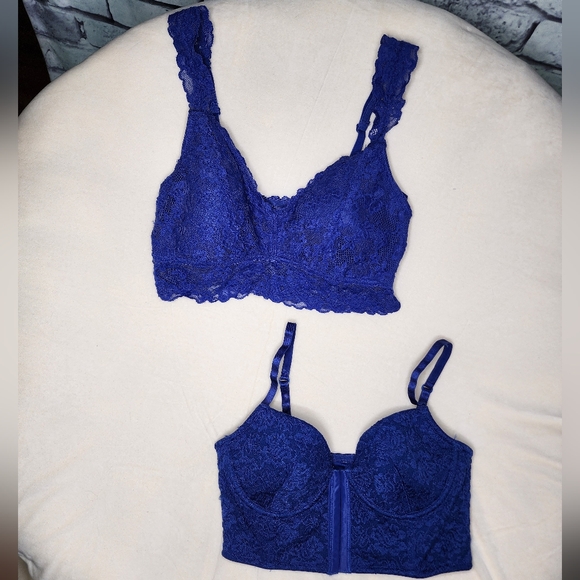 Set of 2 Blue Lace Bralettes - M, XS/S - Picture 5 of 5
